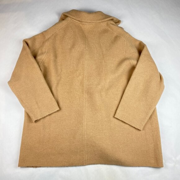 Vince Jacket Women's Size 2X Wool Alpaca Blend Double Breasted Knit Blazer Tan - Picture 2 of 13